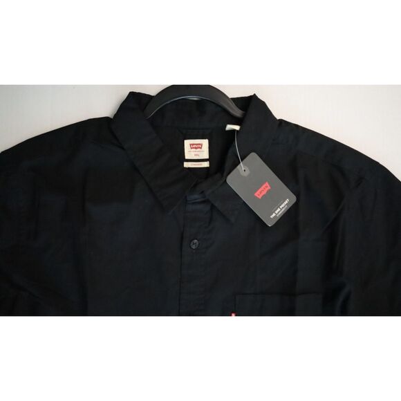 Levi's Men's Sz 2XL Black S/S Classic One-Pocket Standard Fit Button-Up Shirt - Picture 5 of 9